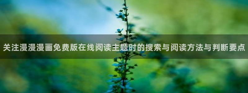 免费漫画作品分类:关注漫漫漫画免费版在线阅读主题时的搜索与阅读方法与判断要点